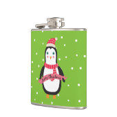 Schattigee kleine kerst Penquin "Vrolijk kerstfees Heupfles (Links)