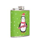 Schattigee kleine kerst Penquin "Vrolijk kerstfees Heupfles (Rechts)
