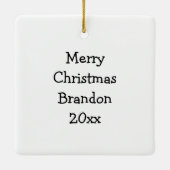 Schattigee kleine kerstelf gepersonaliseerd keramisch ornament (Achterkant)