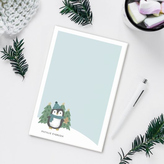 Schattigee kleine kerstpinguïn | Naam Post-it® Notes