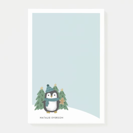 Schattigee kleine kerstpinguïn | Naam Post-it® Notes (Voorkant)