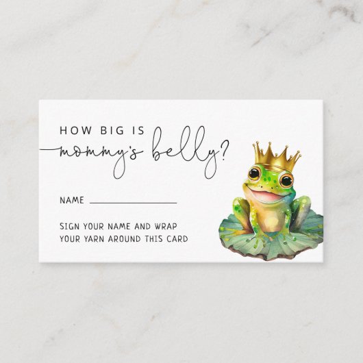 Schattigee kleine kikker Hoe groot is mama's buik Informatiekaartje (Voorkant)