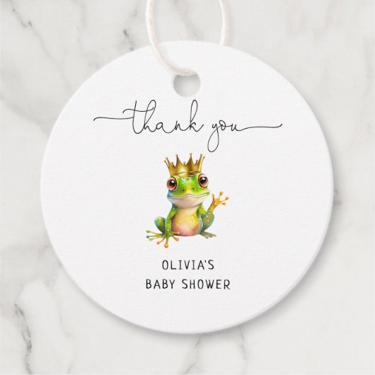 Schattigee kleine kikker minimaal Baby shower dank Bedankjes Labels (Voorkant)