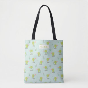 Schattigee kleine kikkertjes met bloemetjes op mun tote bag