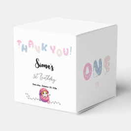Schattigee kleine kitten 1e verjaardag bedankdoosjes