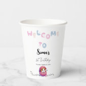 Schattigee kleine kitten 1e verjaardag papieren bekers (Achterkant)