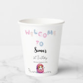 Schattigee kleine kitten 1e verjaardag papieren bekers (Voorkant)