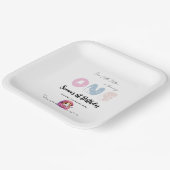 Schattigee kleine kitten 1e verjaardag papieren bordje (Gebogen)