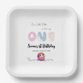 Schattigee kleine kitten 1e verjaardag papieren bordje (Voorkant)