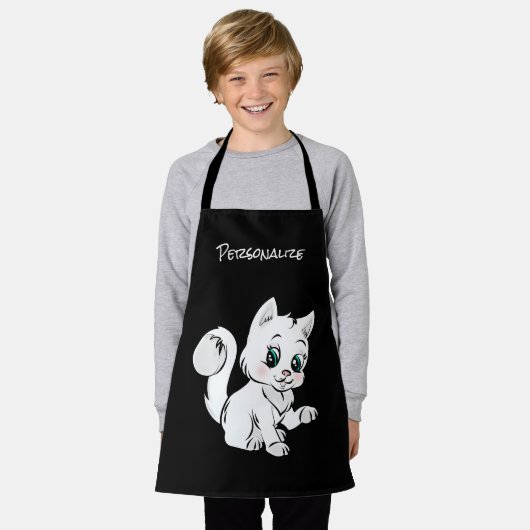 Schattigee Kleine Kitten Kattenliefhebber Kinderen Schort (Gedragen)