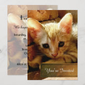 Schattigee kleine kitten partij kaart (Voorkant / Achterkant)