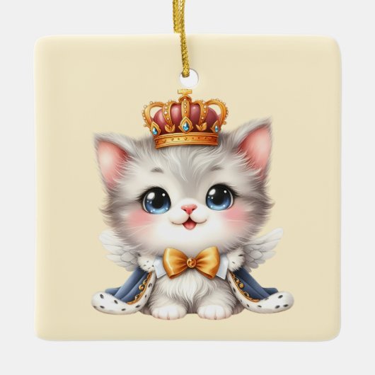 Schattigee kleine Kitten Prince Keramisch Ornament (Voorkant)