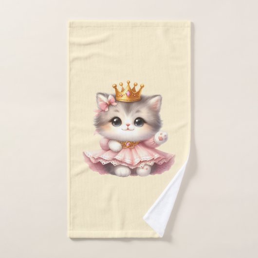 Schattigee kleine Kitten Princess Handdoek (Handdoek)