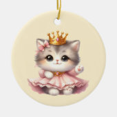 Schattigee kleine Kitten Princess Keramisch Ornament (Voorkant)