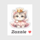 Schattigee kleine Kitten Princess Sticker (Vel)