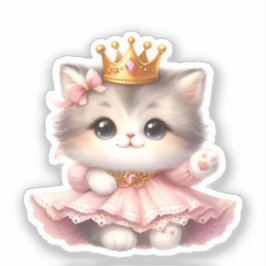 Schattigee kleine Kitten Princess Sticker