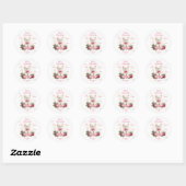 Schattigee Kleine Kitten Roze Kerst Ronde Sticker (Vel)