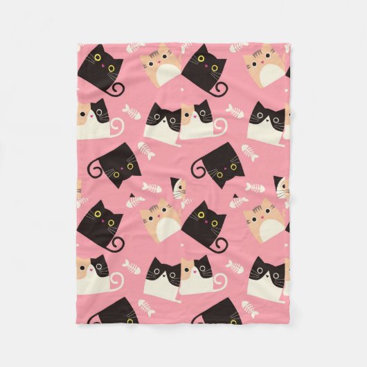 Schattigee kleine kittens fleece deken (Voorkant)