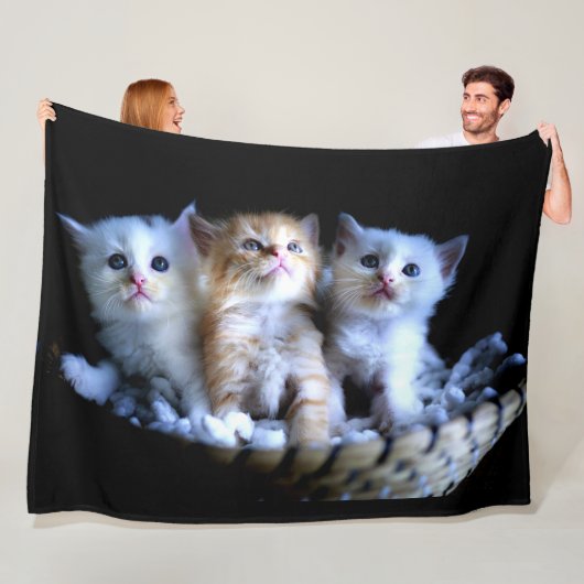 SCHATTIGEE KLEINE KITTENS FLEECE DEKEN (In situ)