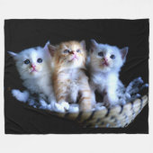 SCHATTIGEE KLEINE KITTENS FLEECE DEKEN (Voorkant (Horizontaal))