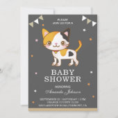Schattigee kleine kitty kat Baby shower uitnodigin Kaart (Voorkant)