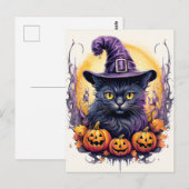 Schattigee kleine kitty kat heks briefkaart (Voorkant / Achterkant)