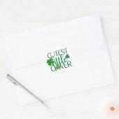 Schattigee kleine klaver 🍀✨ ronde sticker (Envelop)