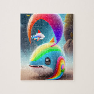 Schattigee kleine kleurrijke vissen legpuzzel