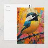 Schattigee kleine kleurrijke vogel briefkaart (Voorkant / Achterkant)