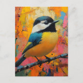 Schattigee kleine kleurrijke vogel briefkaart (Voorkant)