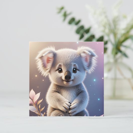 Schattigee kleine Koala Fantasy Dreamy Gradient (Staand voorkant)