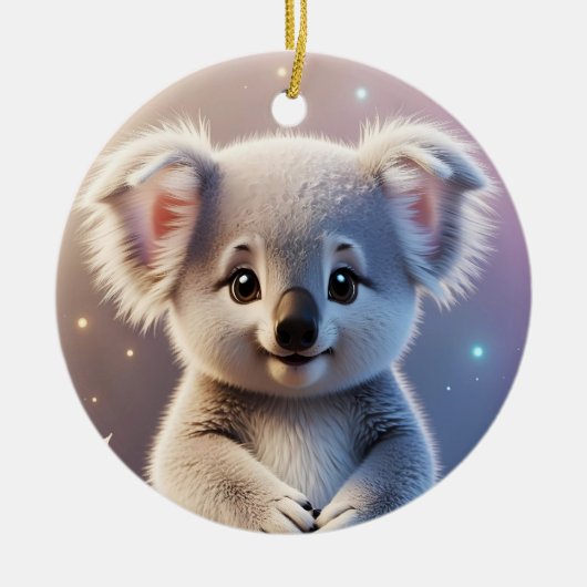 Schattigee kleine Koala Fantasy Dreamy Gradient Keramisch Ornament (Voorkant)