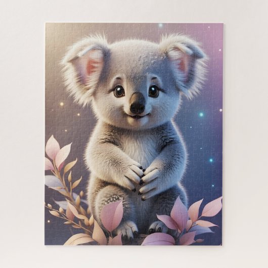 Schattigee kleine Koala Fantasy Dreamy Gradient Legpuzzel (Verticaal)