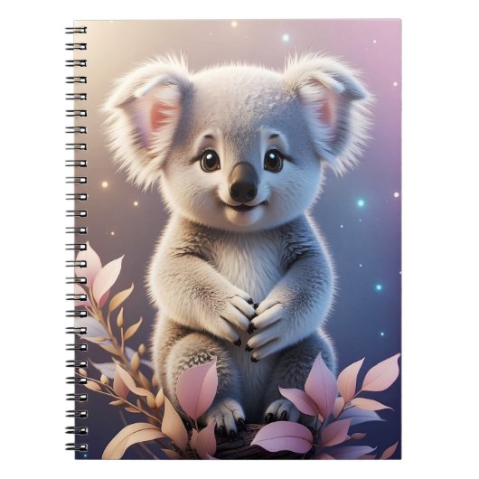 Schattigee kleine Koala Fantasy Dreamy Gradient Notitieboek (Voorkant)