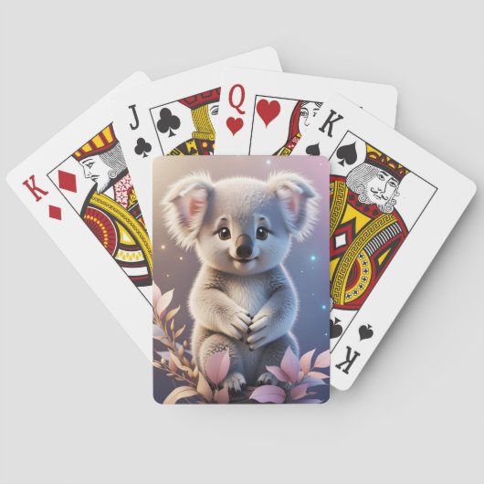 Schattigee kleine Koala Fantasy Dreamy Gradient Pokerkaarten (Achterkant)