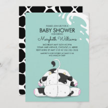 Schattigee Kleine Koe Baby shower Party Invitation