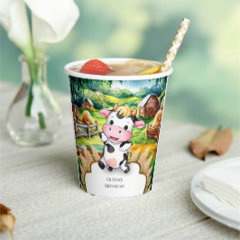 Schattigee Kleine Koe Verjaardag Papieren Bekers