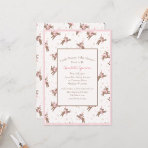 Schattigee kleine konijn Baby shower uitnodiging