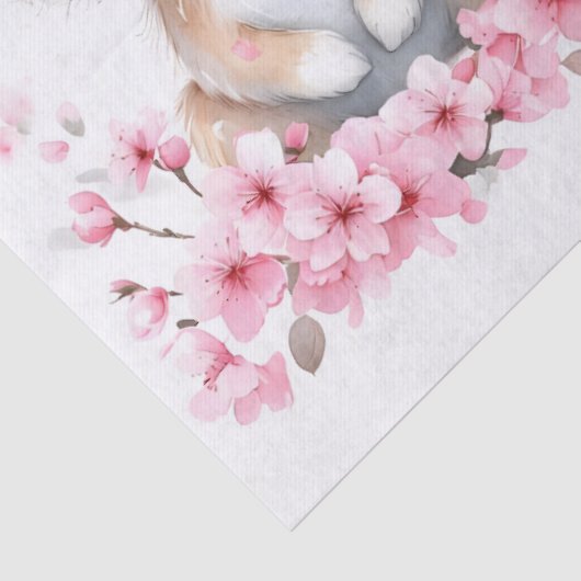 Schattigee kleine konijn roze bloesems tissuepapier (Detail)