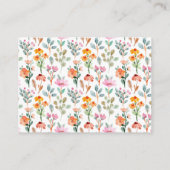 Schattigee kleine konijntje wilde bloemen luier ra informatiekaartje (Achterkant)