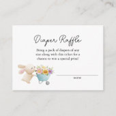 Schattigee kleine konijntje wilde bloemen luier ra informatiekaartje (Voorkant)