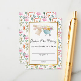 Schattigee kleine konijntje wilde bloemen raden ho informatiekaartje