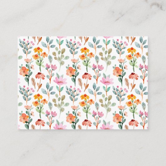 Schattigee kleine konijntje wilde bloemen raden ho informatiekaartje (Achterkant)