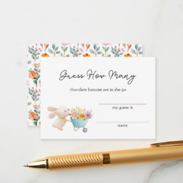 Schattigee kleine konijntje wilde bloemen raden ho informatiekaartje