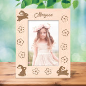 Schattigee kleine konijntjes en bloemen 5x7 gegraveerde lijstjes