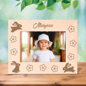 Schattigee kleine konijntjes en bloemen 7x5 gegraveerde lijstjes