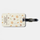 Schattigee kleine leeuw met een naambord bagagelabel (Achterkant horizontaal)