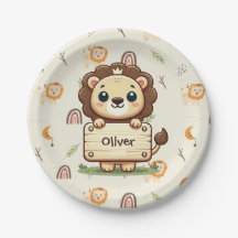 Schattigee kleine leeuw met een naambord