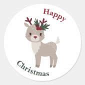 Schattigee kleine lieve gelukkige Kerst stickers z (Voorkant)
