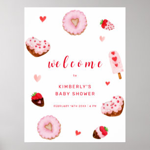Schattigee kleine lieverd donuts welkom Baby showe Poster